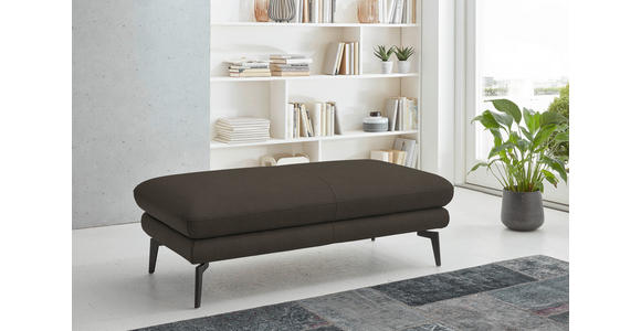 2,5-SITZER  in Echtleder Graubraun   - Graubraun/Schwarz, Design, Leder/Metall (196/86/104cm) - Dieter Knoll