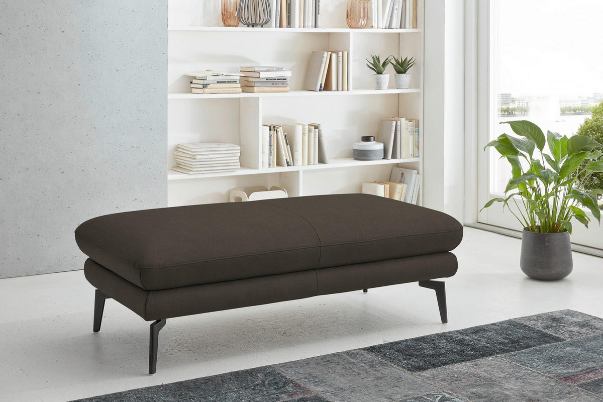 2,5-SITZER in Echtleder Graubraun  - Graubraun/Schwarz, Design, Leder/Metall (196/86/104cm) - Dieter Knoll
