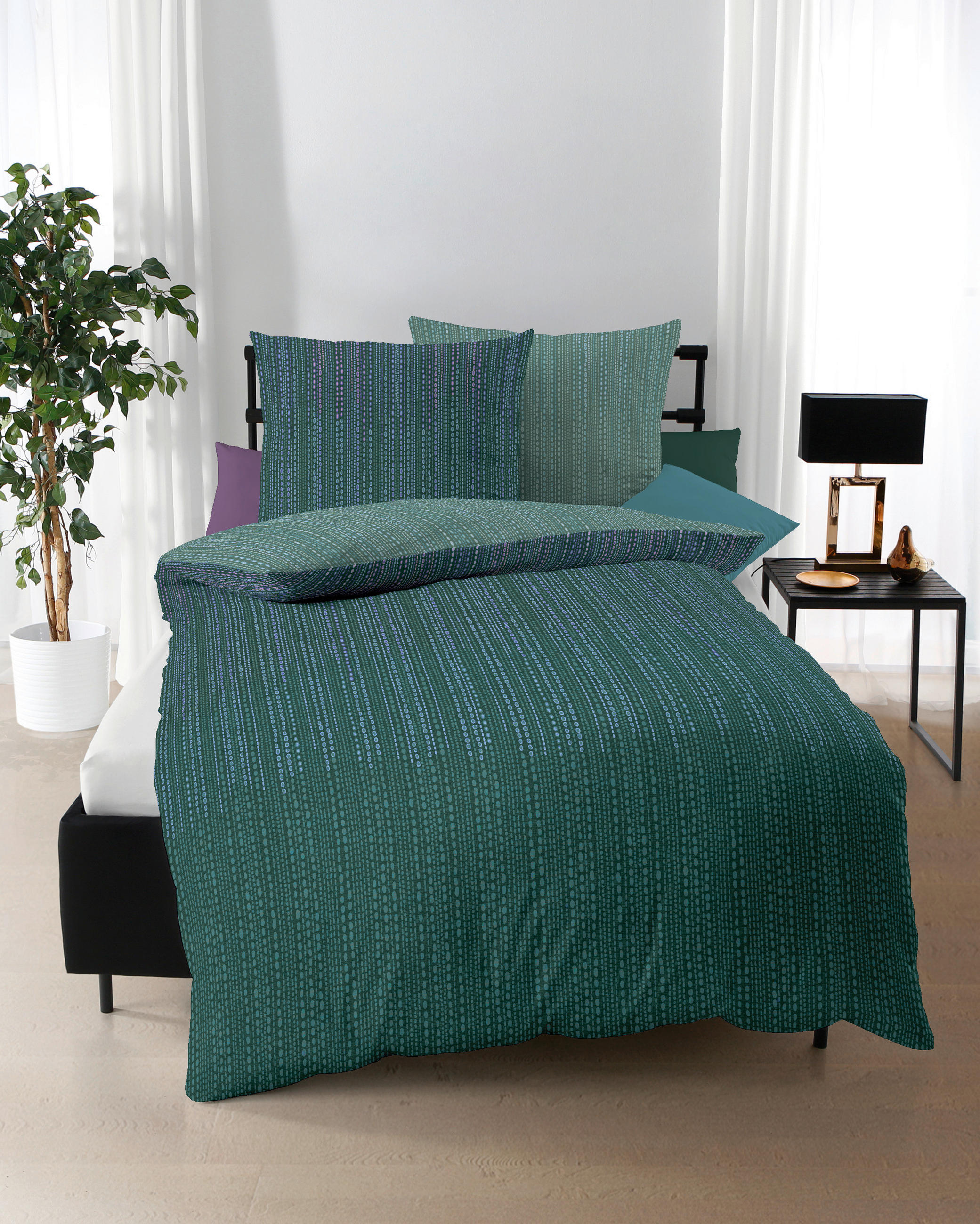 POSTELJNINA VERTIGO 140/200 cm saten zelena - zelena, Konvencionalno, tekstil (140/200cm) - Kaeppel