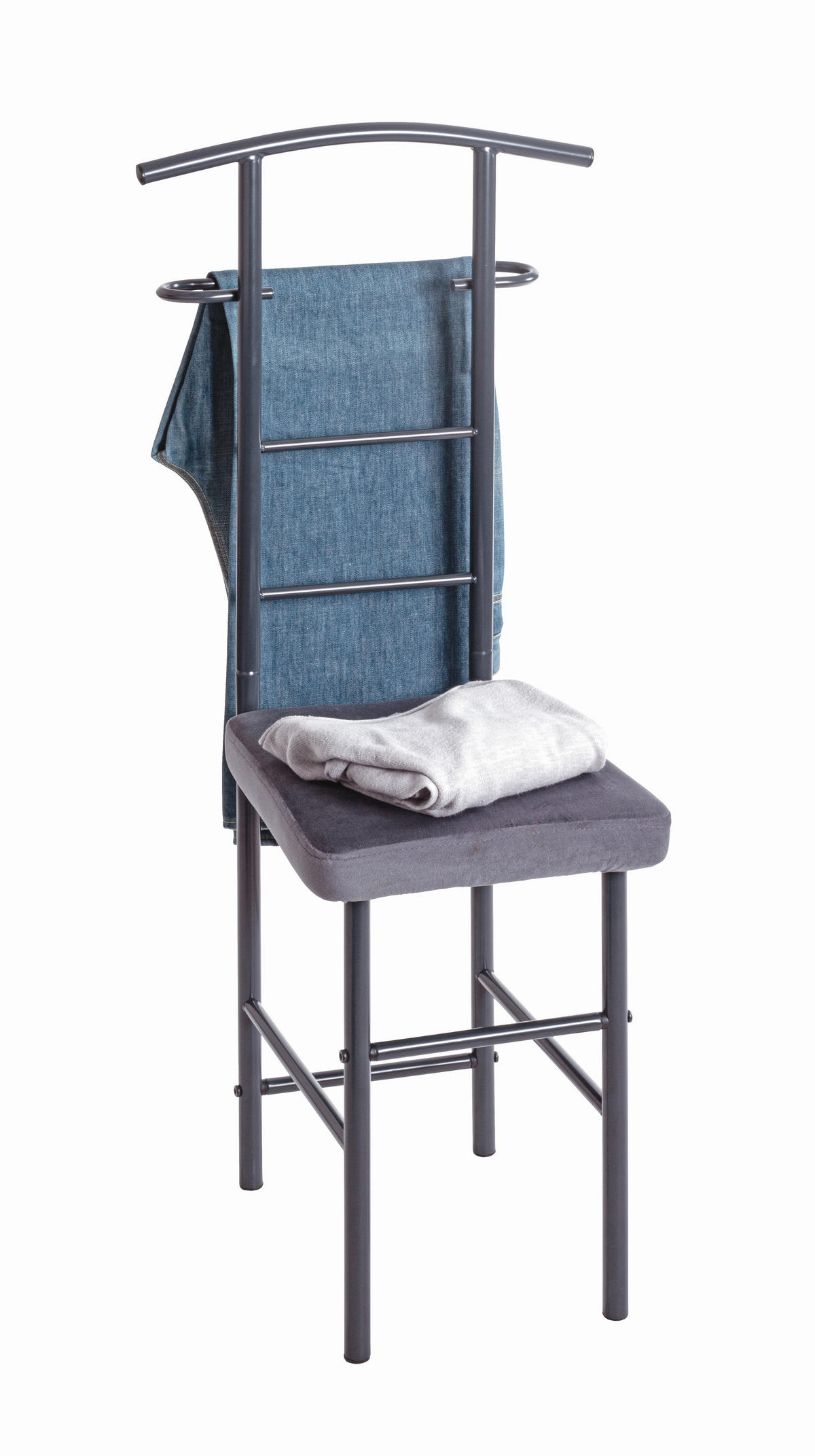 HERRENDIENER in Anthrazit 46/109/46 cm   - Anthrazit, Basics, Textil/Metall (46/109/46cm)
