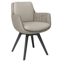 ARMLEHNSTUHL in Holz, Textil, Leder Anthrazit, Taupe  - Taupe/Eichefarben, Design, Leder/Holz (60/85/65cm) - Joop!