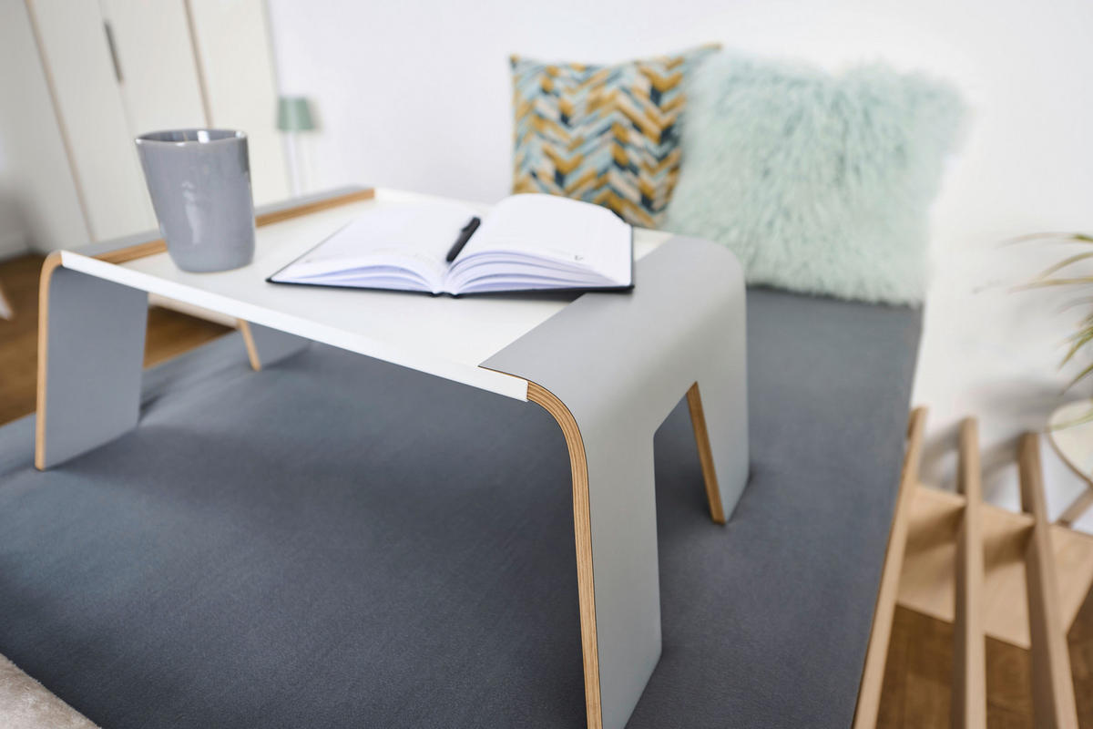 BETTTISCH Holz, Metall Buche  - Buchefarben/Weiß, Basics, Holz/Metall (65/37/24cm) - Tojo