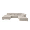 WOHNLANDSCHAFT Beige Chenille  - Chromfarben/Beige, Design, Textil/Metall (195/376/254cm) - Livetastic