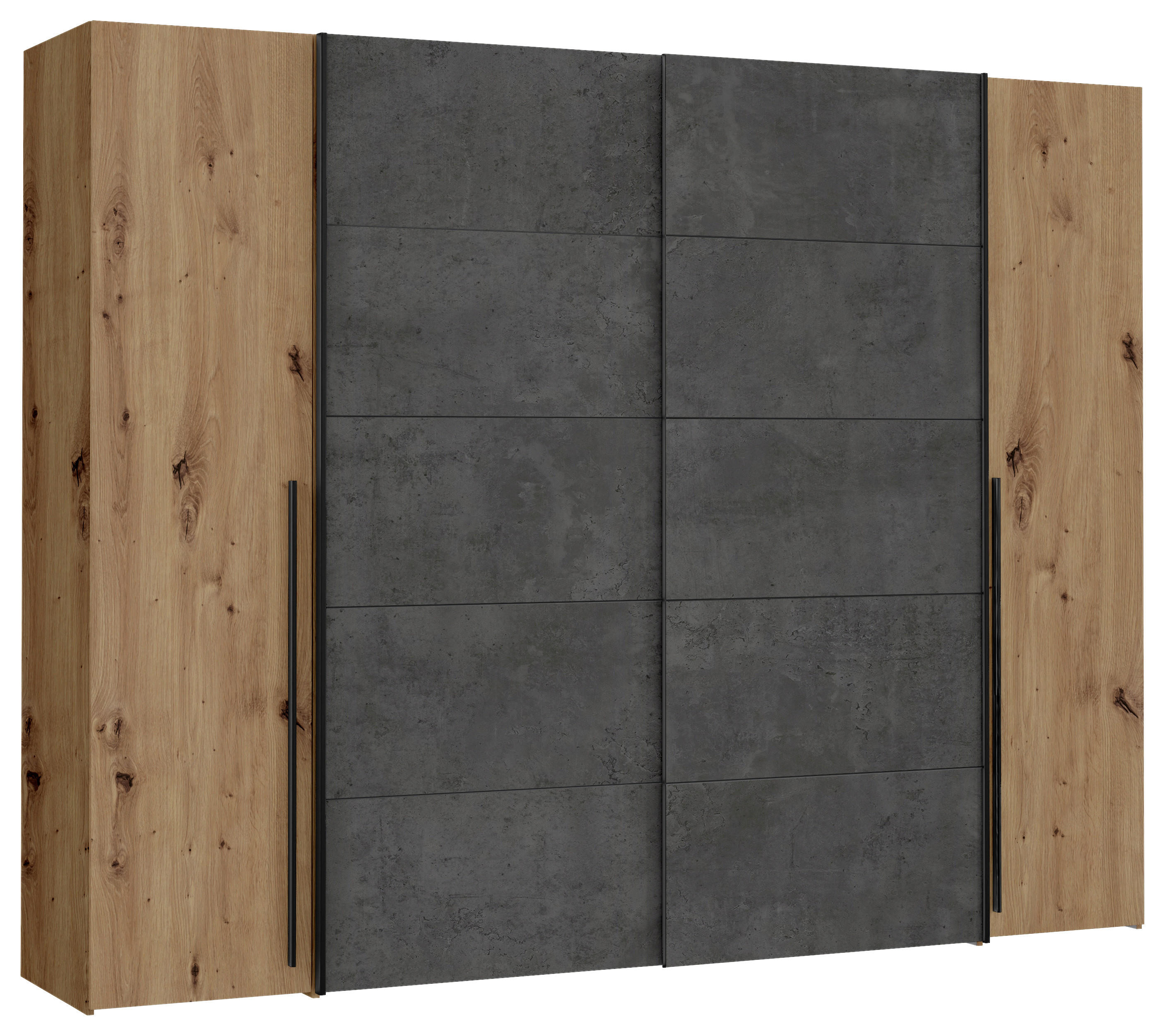 GARDEROB ekfärgad, mörkgrå  - mörkgrå/svart, Modern, metall/träbaserade material (270/210/61cm) - MID.YOU