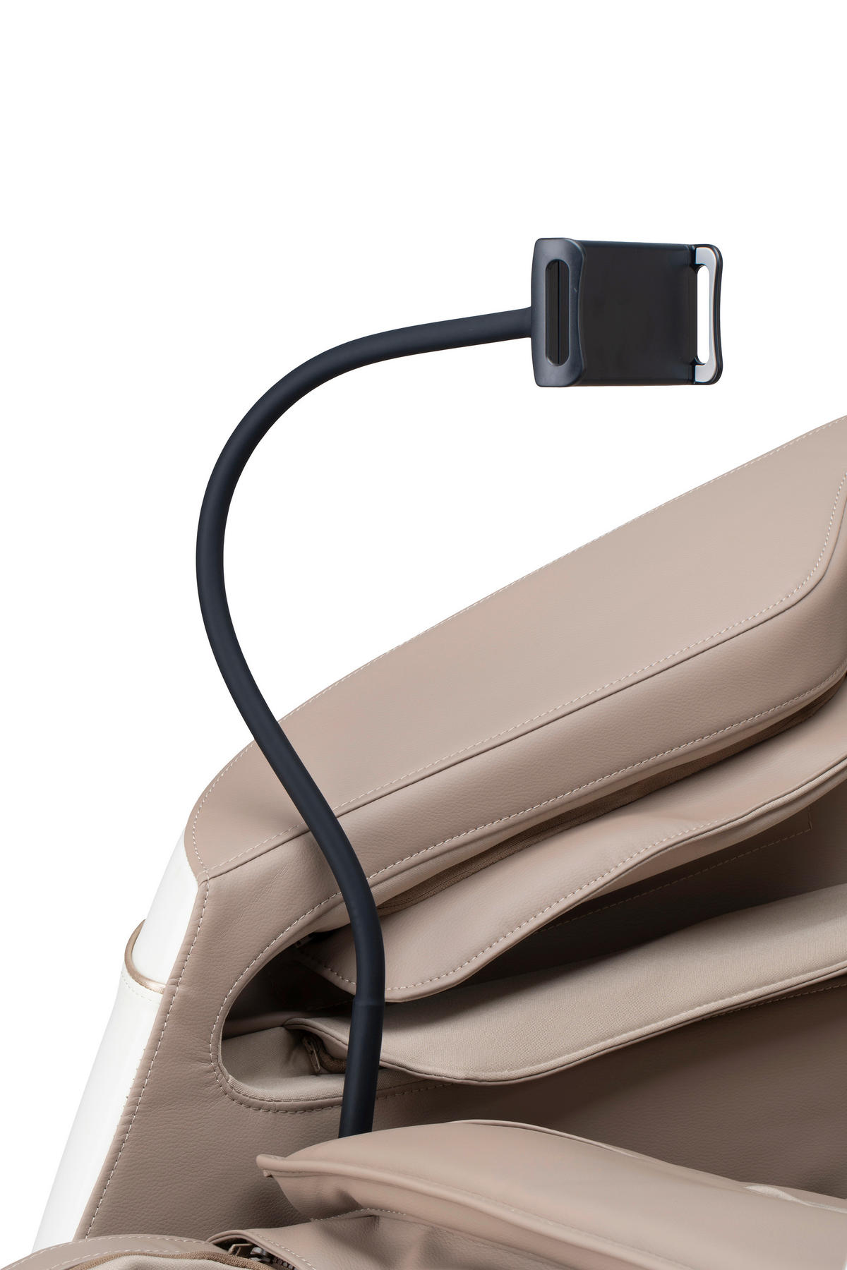 MASSAGESESSEL M Series  mit Lederlook Weiß, Hellbraun Relaxfunktion, Liegefunktion, Netzbetrieb, Massagefunktion, ausziehbare Fußstütze, automatische Rückholfunktion, Bluetooth-Lautsprecher, inklusive Armlehnen, Nackenkissen abnehmbar Rückenkissen, Nackenstütze, Sitzkissen, Relaxfunktion, Fußteilverstellung, Nackenkissen  - Hellbraun/Schwarz, KONVENTIONELL, Kunststoff/Textil (75,5/113/147,3cm) - Novel