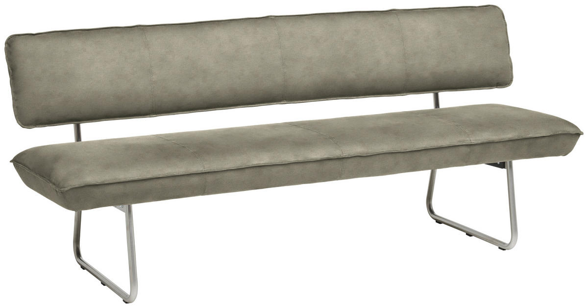 SITZBANK 200/87/67 cm  in Silberfarben, Edelstahlfarben  - Edelstahlfarben/Silberfarben, Design, Textil/Metall (200/87/67cm) - Venjakob