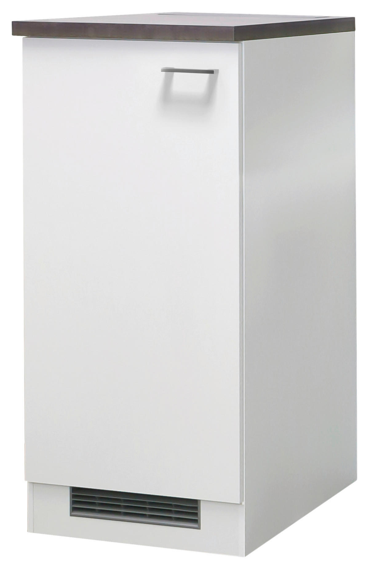 GERÄTEUMBAUSCHRANK 60/126/60 cm  in Weiß  - Graubraun/Alufarben, KONVENTIONELL, Holzwerkstoff/Kunststoff (60/126/60cm) - FlexWell