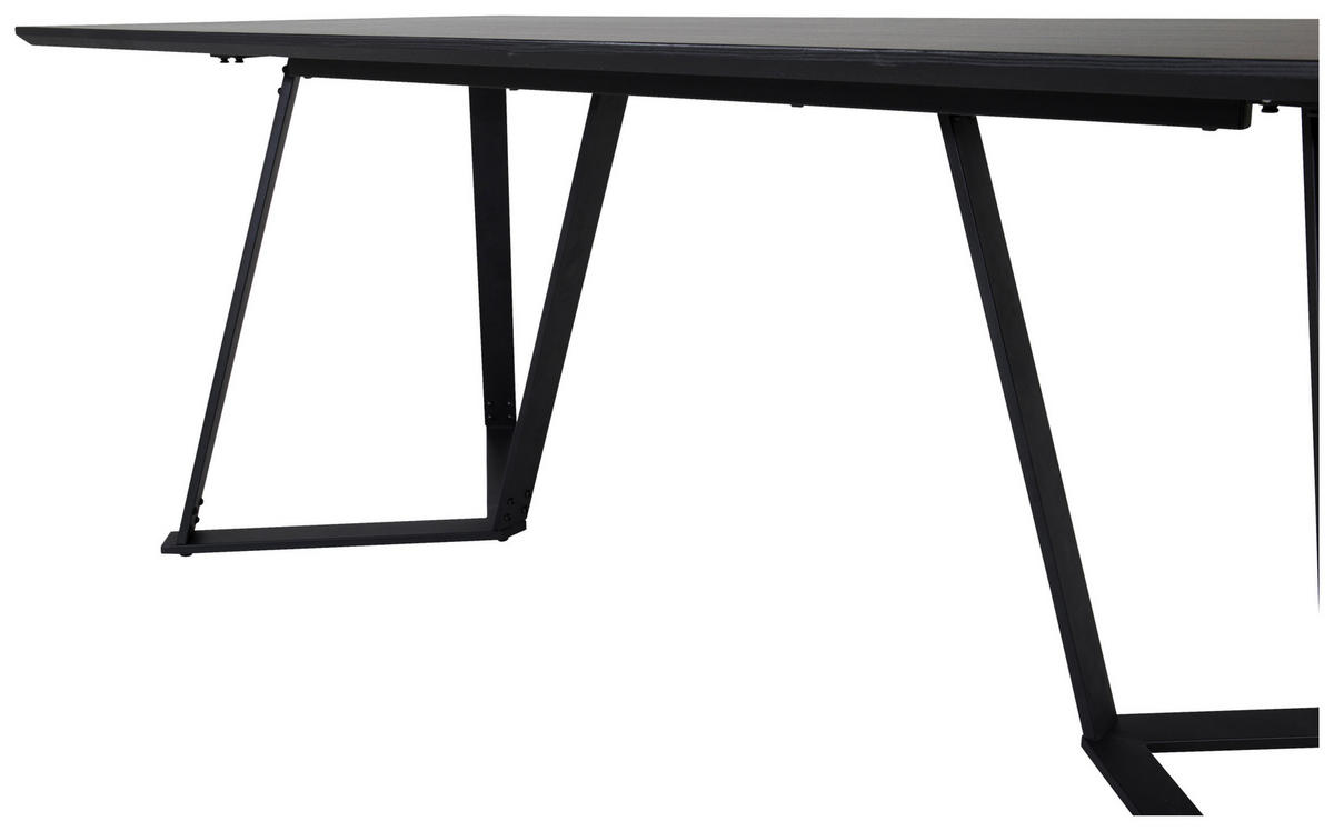 ESSTISCH furniert rechteckig Schwarz  - Schwarz, Design, Holzwerkstoff/Metall (180/90/75cm) - Livetastic