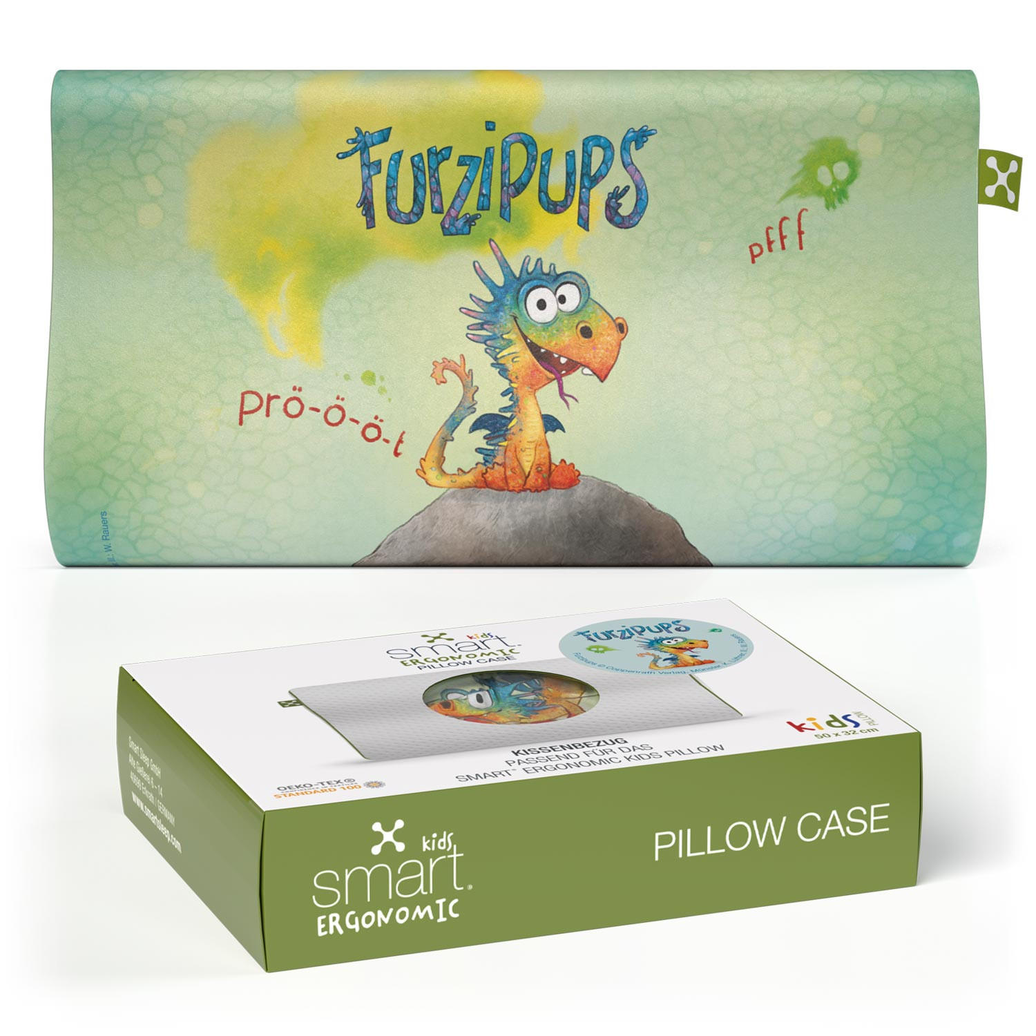 NACKENKISSENBEZUG KIDS ERGONOMIC  - Hellgrün, Basics, Textil (50/32cm) - Smartsleep