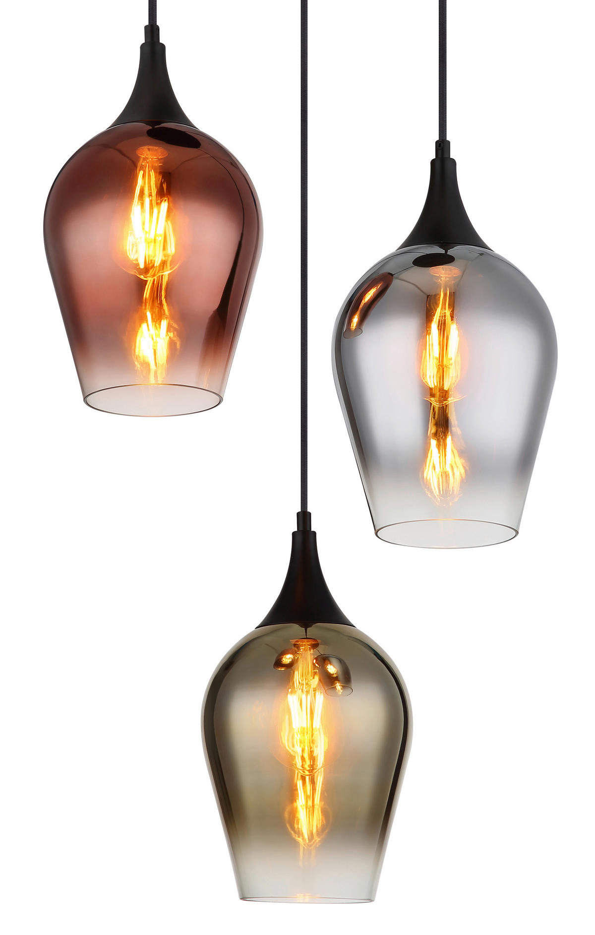 HÄNGELEUCHTE 45/120 cm    - Klar, Konventionell, Glas/Metall (45/120cm) - Globo