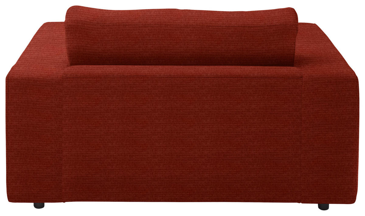 XXL-SESSEL in Chenille Rostfarben  - Rostfarben/Schwarz, Design, Kunststoff/Textil (150/86/170cm) - Lomoco