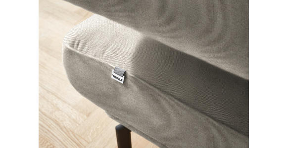 ECKSOFA in Chenille Greige 224/305 cm - Greige/Schwarz, Design, Textil/Metall (224/305cm) - Dieter Knoll