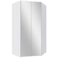 Șifonier Pe Colț - alb/culoare aluminiu, Modern, sticlă/metal (120/236/120cm) - MID.YOU