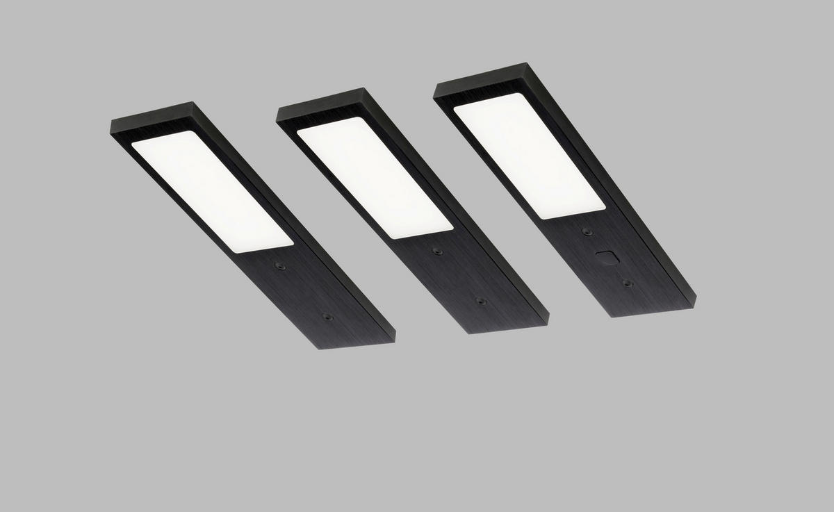 UNTERBAULEUCHTEN-SET 5/0,7/17 cm   - Schwarz, Basics, Metall (5/0,7/17cm)