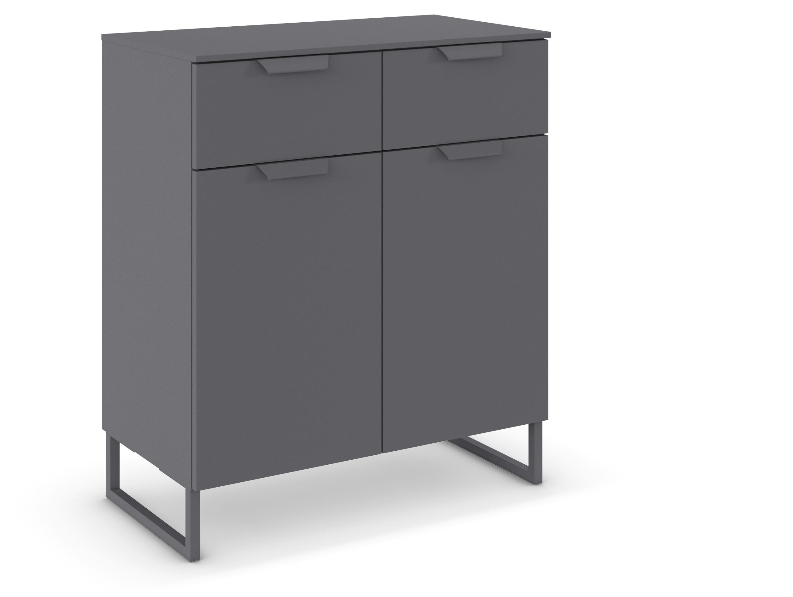 KOMMODE  in 80/81/42 cm  - Dunkelgrau, Design, Holzwerkstoff/Metall (80/81/42cm) - Carryhome