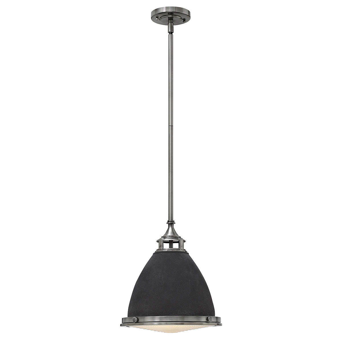 HÄNGELEUCHTE Elstead Amelia 32.4/42.6 cm   - Zinkfarben, KONVENTIONELL, Glas/Metall (32.4/42.6cm) - Elstead Lighting