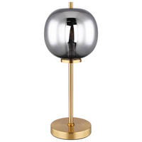 STOLNÍ LAMPA, E14, 18,5/45 cm  - barvy mosazi, Design, kov/sklo (18,5/45cm) - Globo