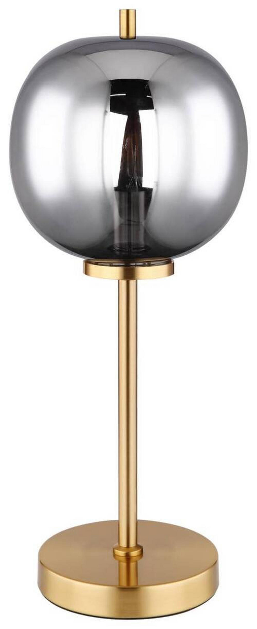 STOLNÍ LAMPA, E14, 18,5/45 cm  - barvy mosazi, Design, kov/sklo (18,5/45cm) - Globo