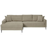 ECKSOFA - Greige/Schwarz, KONVENTIONELL, Textil/Metall (173/276cm) - Carryhome