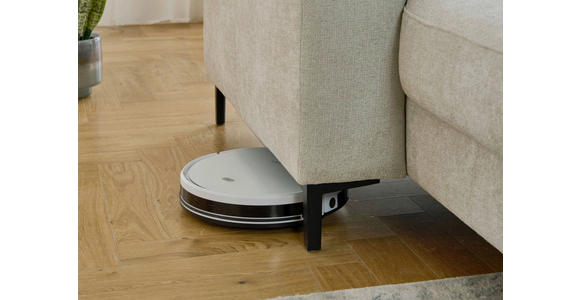 WOHNLANDSCHAFT Dieter Knoll Greige Chenille  - Greige/Schwarz, Design, Textil/Metall (175/349/235cm) - Dieter Knoll