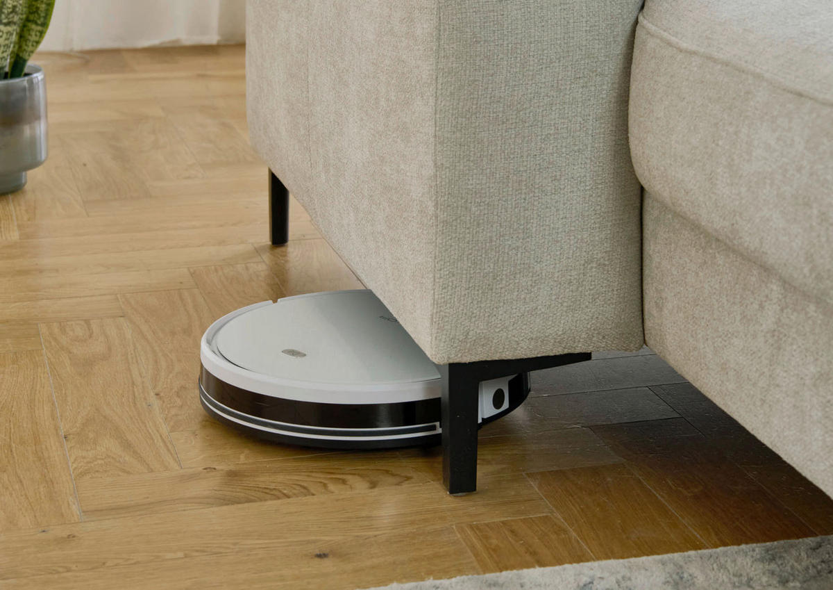 WOHNLANDSCHAFT Dieter Knoll Greige Chenille  - Greige/Schwarz, Design, Textil/Metall (175/349/235cm) - Dieter Knoll