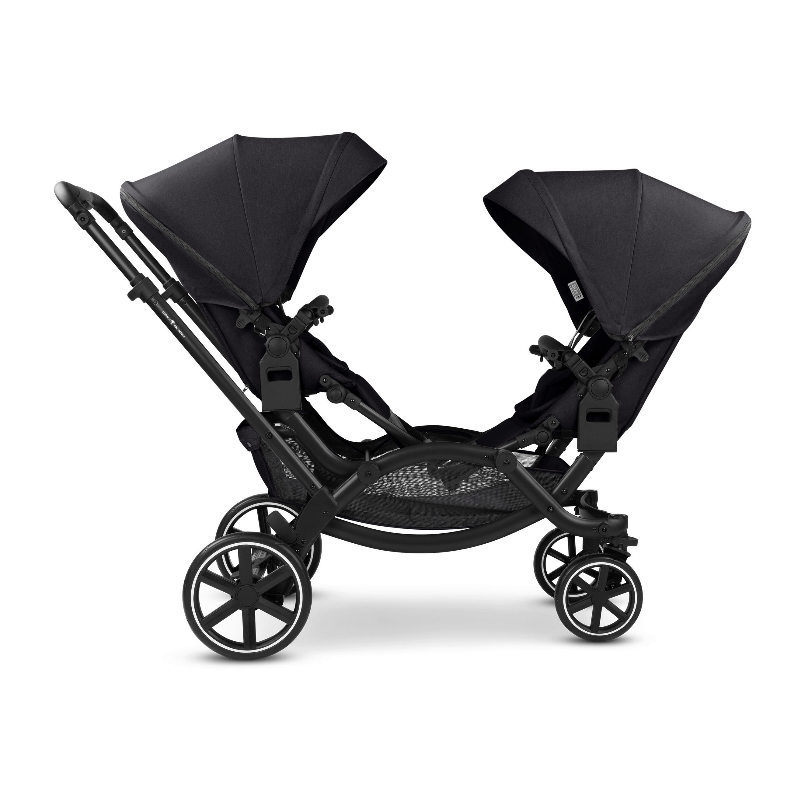 GESCHWISTERWAGEN Zoom 2  - Schwarz, Basics, Textil/Metall (121/60/118cm) - ABC Design