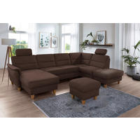 WOHNLANDSCHAFT Mikrofaser Dunkelbraun  - Eichefarben/Dunkelbraun, Konventionell, Holz/Textil (163/308/212cm) - Sit & More