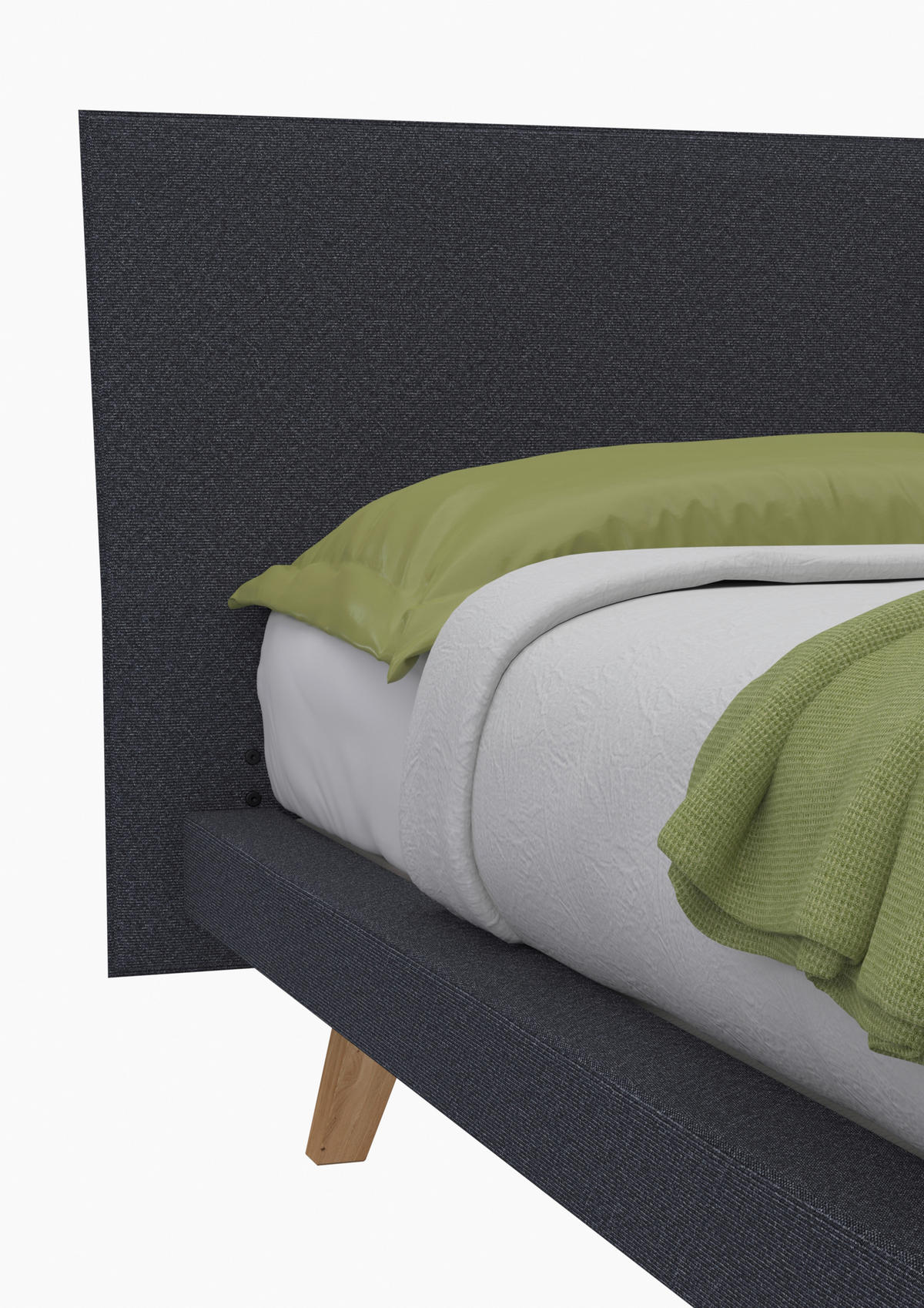 POLSTERBETT Anthrazit, Platinfarben, Wildeiche 140/200 cm  - Platinfarben/Wildeiche, MODERN, Holz/Textil (140/200cm) - Livetastic