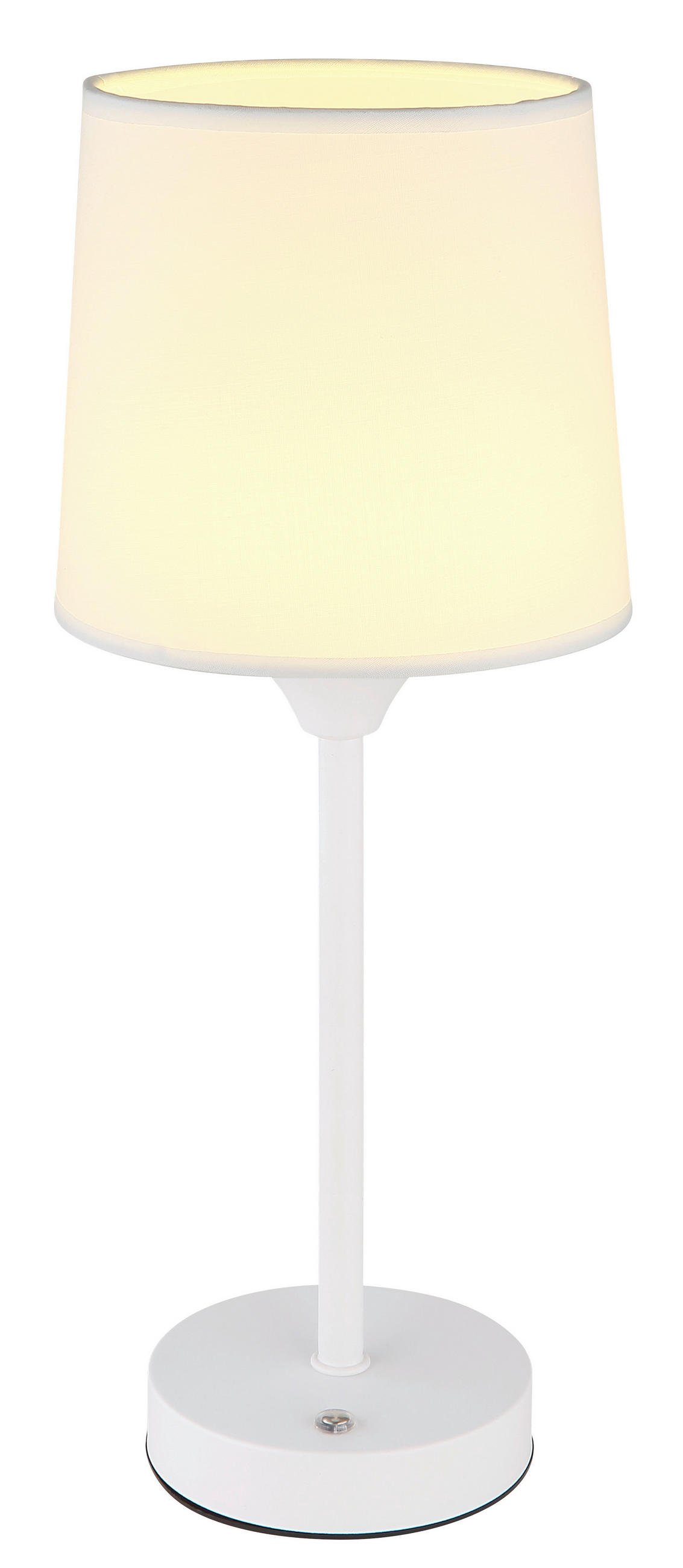 AKKU-TISCHLEUCHTE 14/35 cm  - Weiß, KONVENTIONELL, Kunststoff/Textil (14/35cm) - Globo