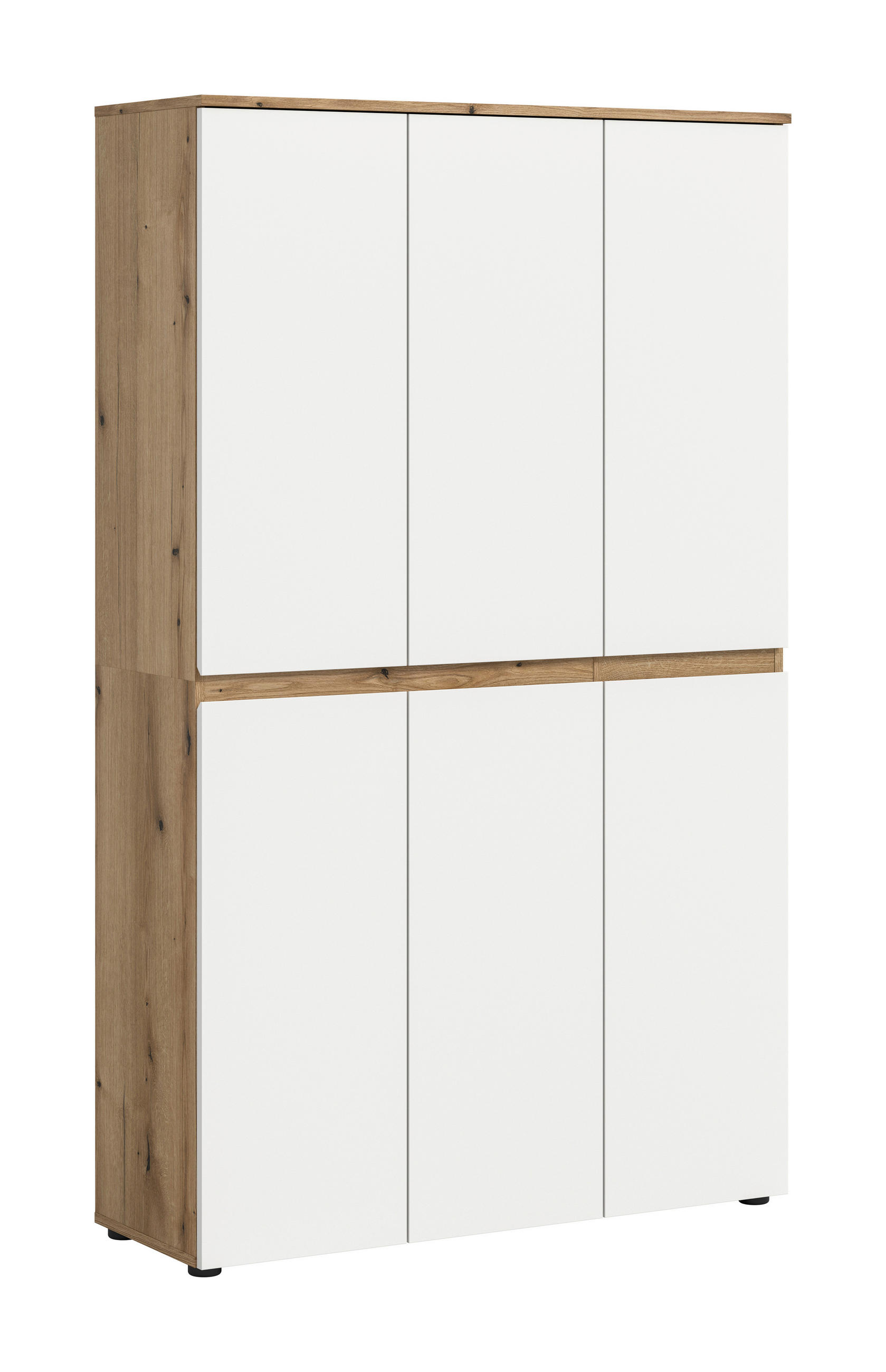 GARDEROBENSCHRANK  in 105/175/37 cm  - Eichefarben/Schwarz, Design, Holzwerkstoff/Kunststoff (105/175/37cm) - Livetastic