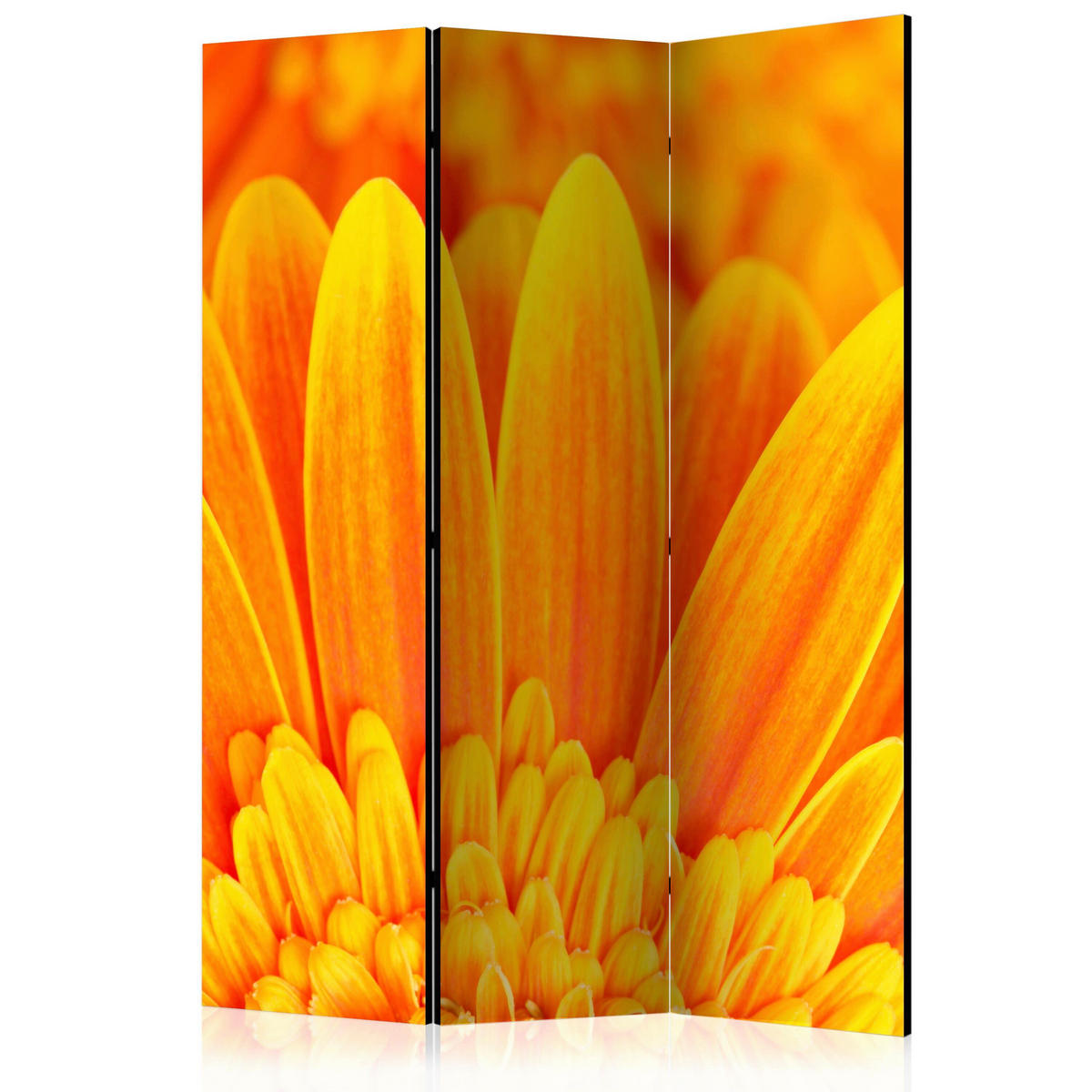 OBOUSTRANNÝ PARAVÁN, 135/172/3 cm - oranžová/žlutá, Basics, dřevo/textil (135/172/3cm) - artgeist