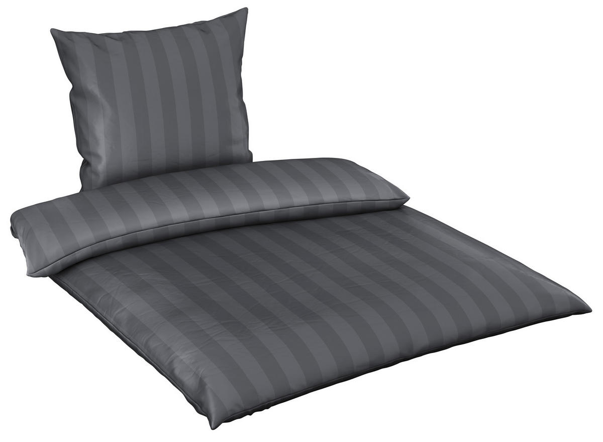 BETTWÄSCHE Dobby Satin 220/240 cm  - Anthrazit, KONVENTIONELL, Textil (220/240cm) - Novel