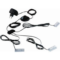 BELYSNING FÖR GLASHYLLA I SET - svart, plast