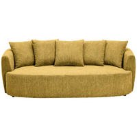 SCHLAFSOFA  mit Stoffauswahl, Liegefunktion, Schlafen auf Sitzhöhe, Rücken echt Chenille Senfgelb  - Senfgelb/Schwarz, KONVENTIONELL, Kunststoff/Textil (238/74/107cm) - Carryhome
