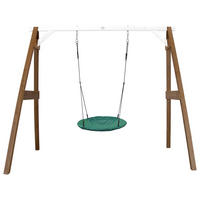 NESTSCHAUKEL Braun, Weiß  - Braun/Weiß, KONVENTIONELL, Holz/Kunststoff (254/207/160cm) - Ambia Garden