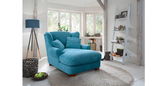 XXL-SESSEL - Hellblau, ROMANTIK / LANDHAUS, Holz/Textil (120/101/142cm) - Cantus