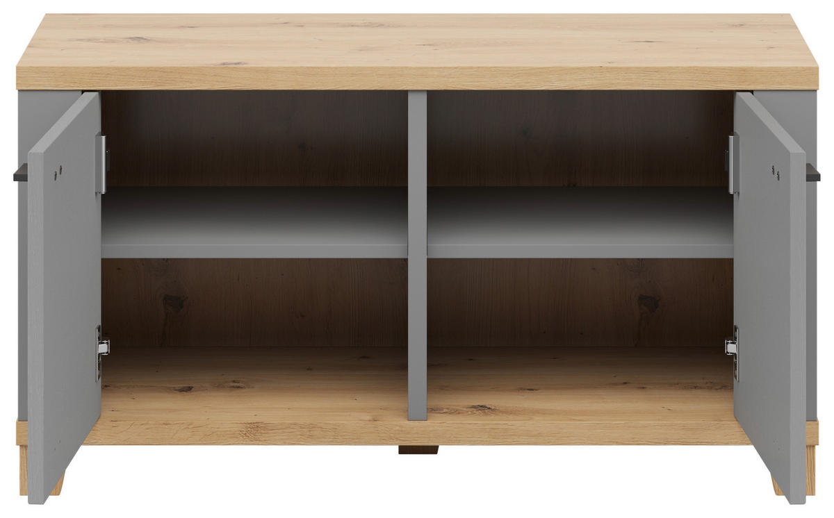 GARDEROBENBANK  in 94/51/38 cm  - Graphitfarben/Eiche Artisan, LIFESTYLE, Holzwerkstoff/Kunststoff (94/51/38cm) - Hom`in