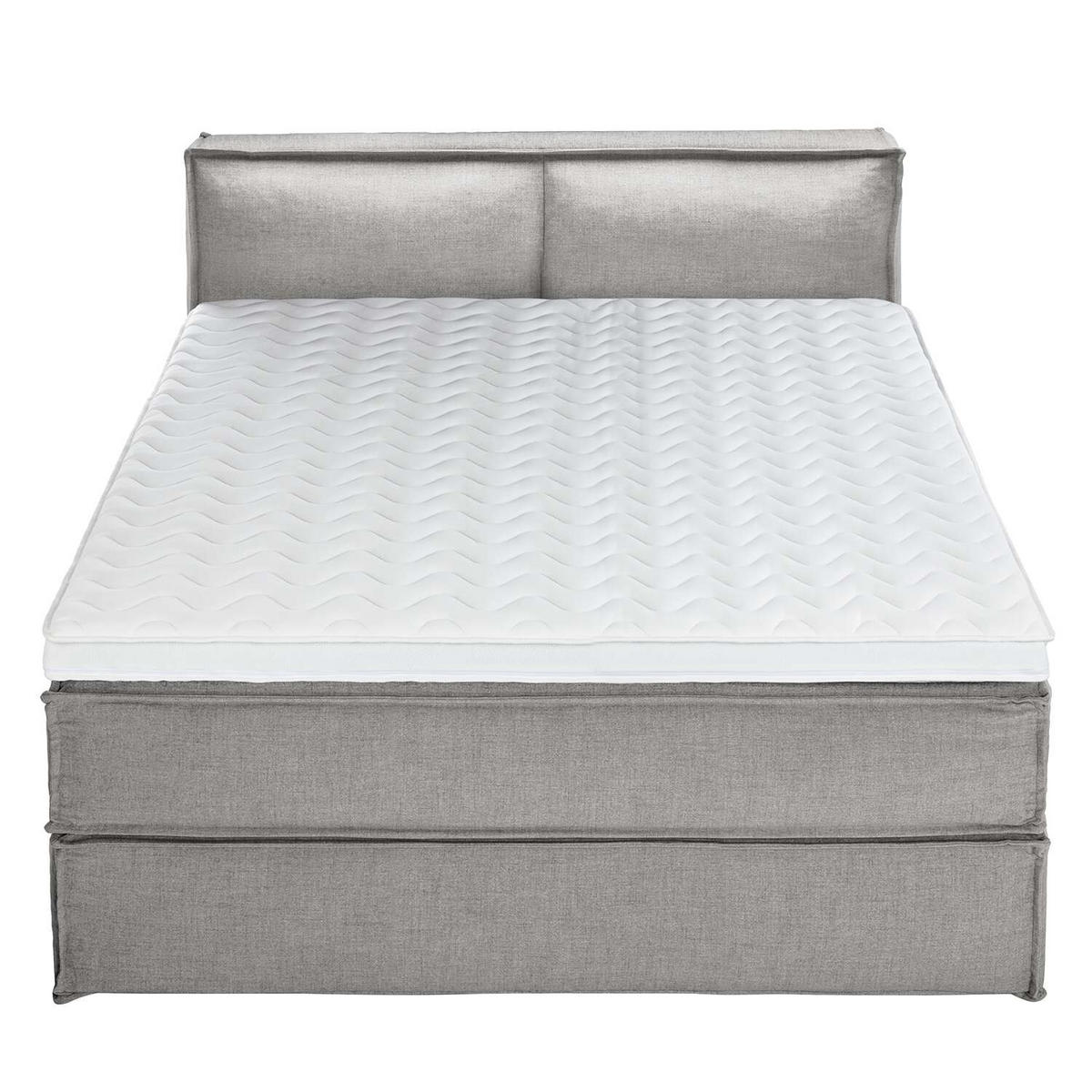 BOXSPRINGBETT 160/200 cm  in Hellgrau  - Hellgrau/Schwarz, Design, Textil (160/200cm) - home24