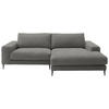 ECKSOFA in Flachgewebe Hellgrau  - Hellgrau/Schwarz, Design, Textil/Metall (253/177cm) - Dieter Knoll