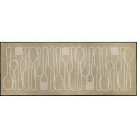 LÄUFER 75/190 cm Cutlery Symphony  - Ecru, Design, Kunststoff/Textil (75/190cm) - wash+dry