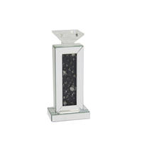 SUPORT PENTRU LUMÂNĂRI - argintiu/negru, Trend, sticlă/material pe bază de lemn (14,5/33/9,5cm) - Ambia Home