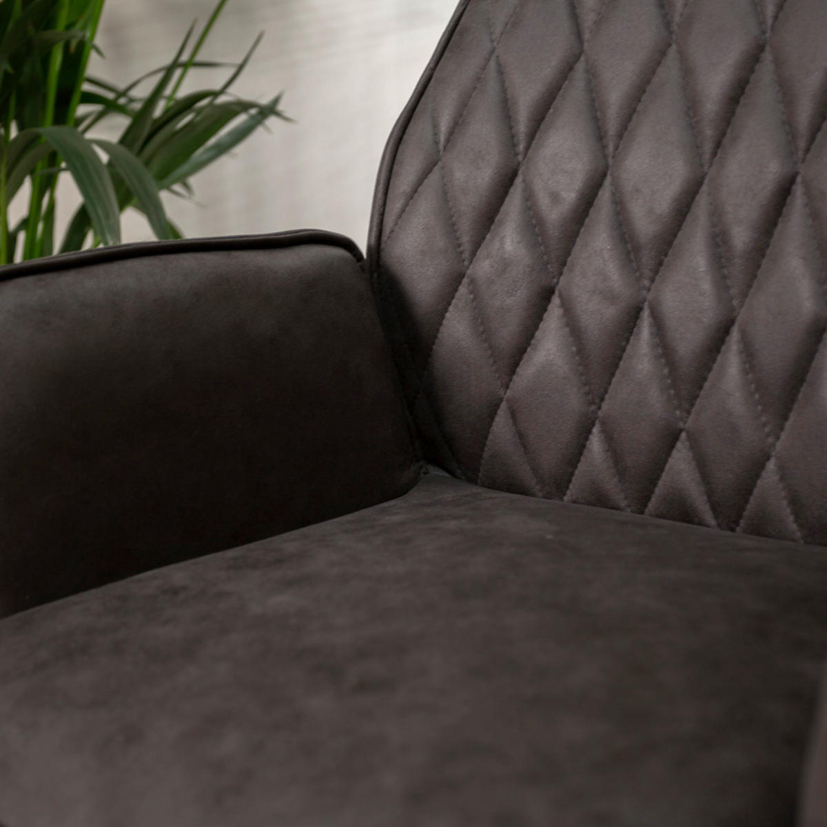 DREHSTUHL Mikrofaser Anthrazit  - Anthrazit/Schwarz, KONVENTIONELL, Textil/Metall (57/87/52cm) - MID.YOU
