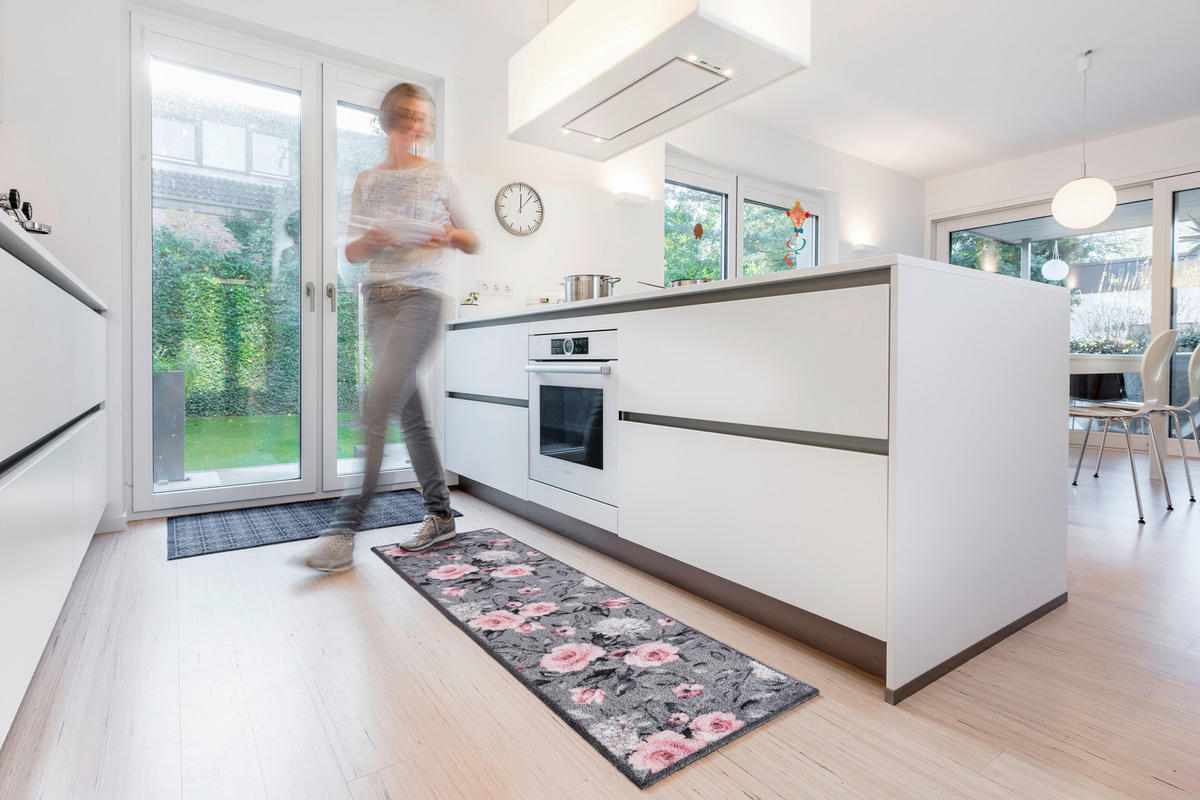 DVEŘNÍ ROHOŽKA, 50/150 cm - šedá/bílá, Trend, textil (50/150cm) - Esposa