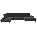 WOHNLANDSCHAFT Dieter Knoll in Webstoff Anthrazit  - Anthrazit/Schwarz, Design, Textil/Metall (208/354/157cm) - Dieter Knoll