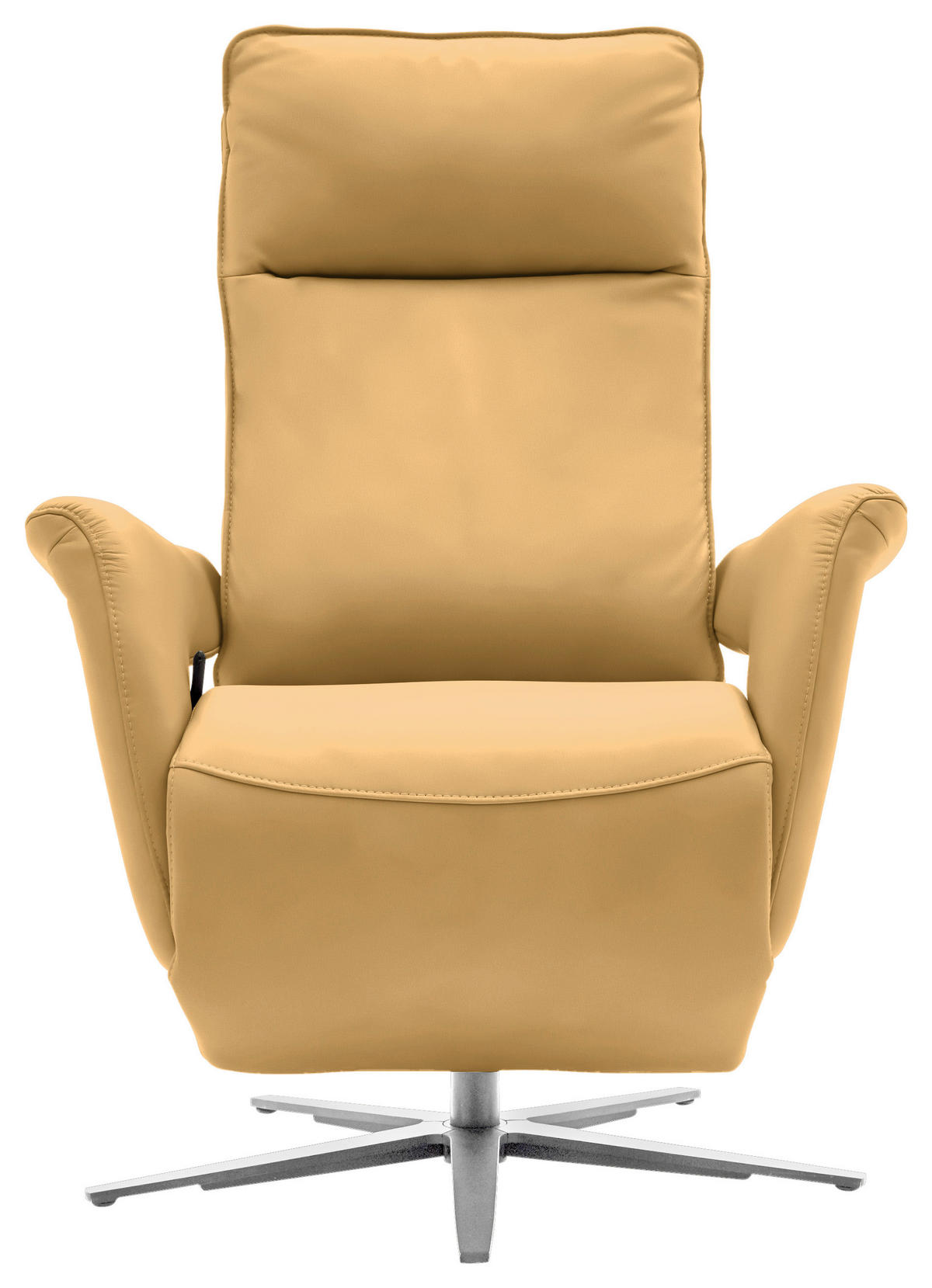 RELAXSESSEL in Leder Gelb  - Edelstahlfarben/Gelb, Design, Leder/Metall (79-83/116/87-176cm) - Valdera