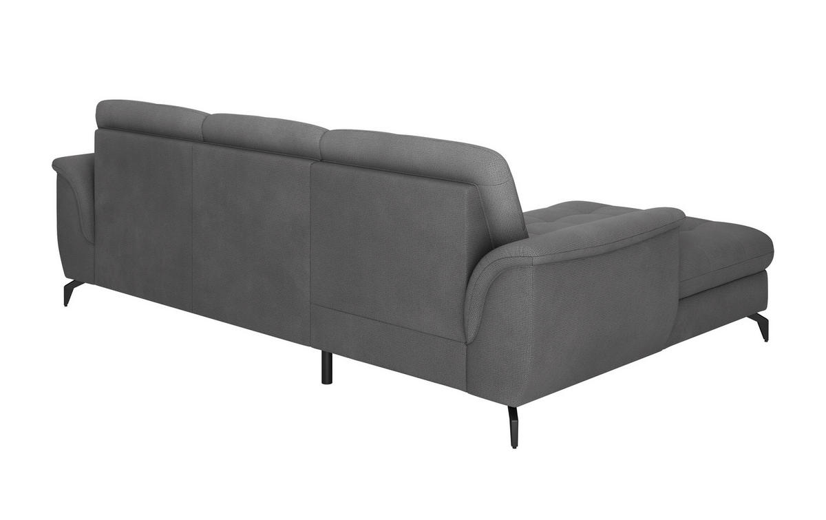 ECKSOFA ZORA E Grau Flachgewebe  - Schwarz/Grau, MODERN, Textil/Metall (164/262cm) - Sit & More