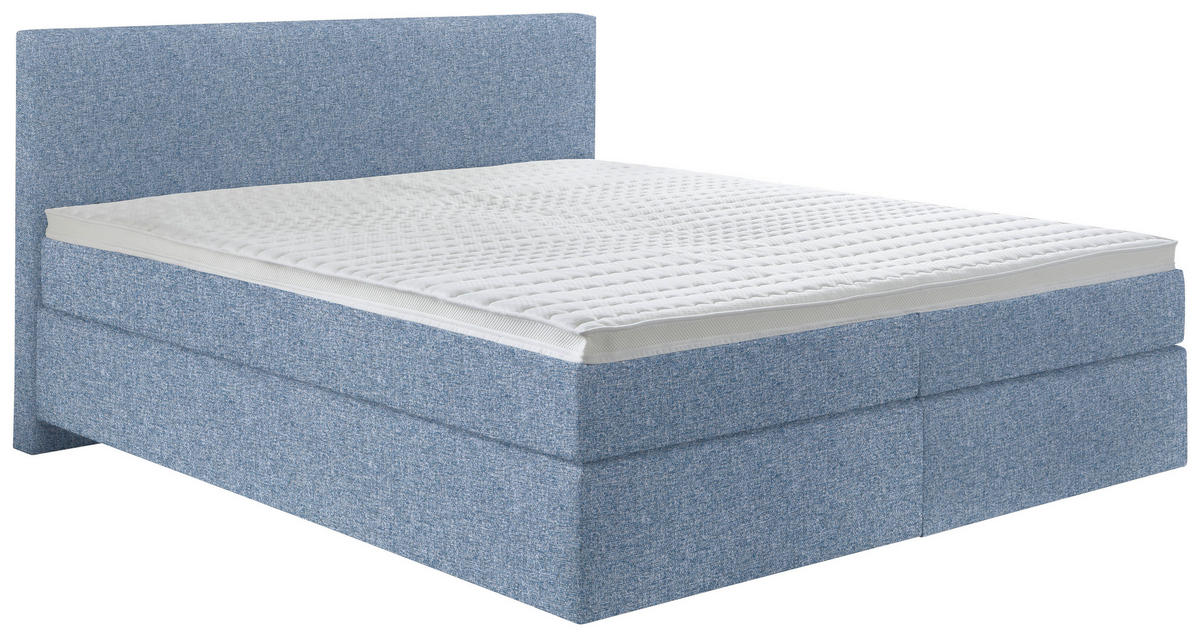 BOXSPRINGBETT 180/200 cm  in Blau  - Blau/Schwarz, Konventionell, Kunststoff/Textil (180/200cm) - Hom`in