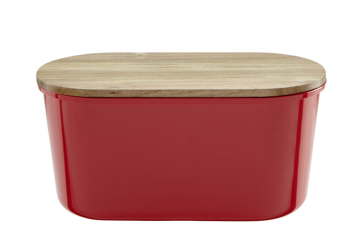 BRÖDSKRIN - röd/akaciefärgad, Modern, trä/plast (37/21,5/17,2cm) - Echtwerk