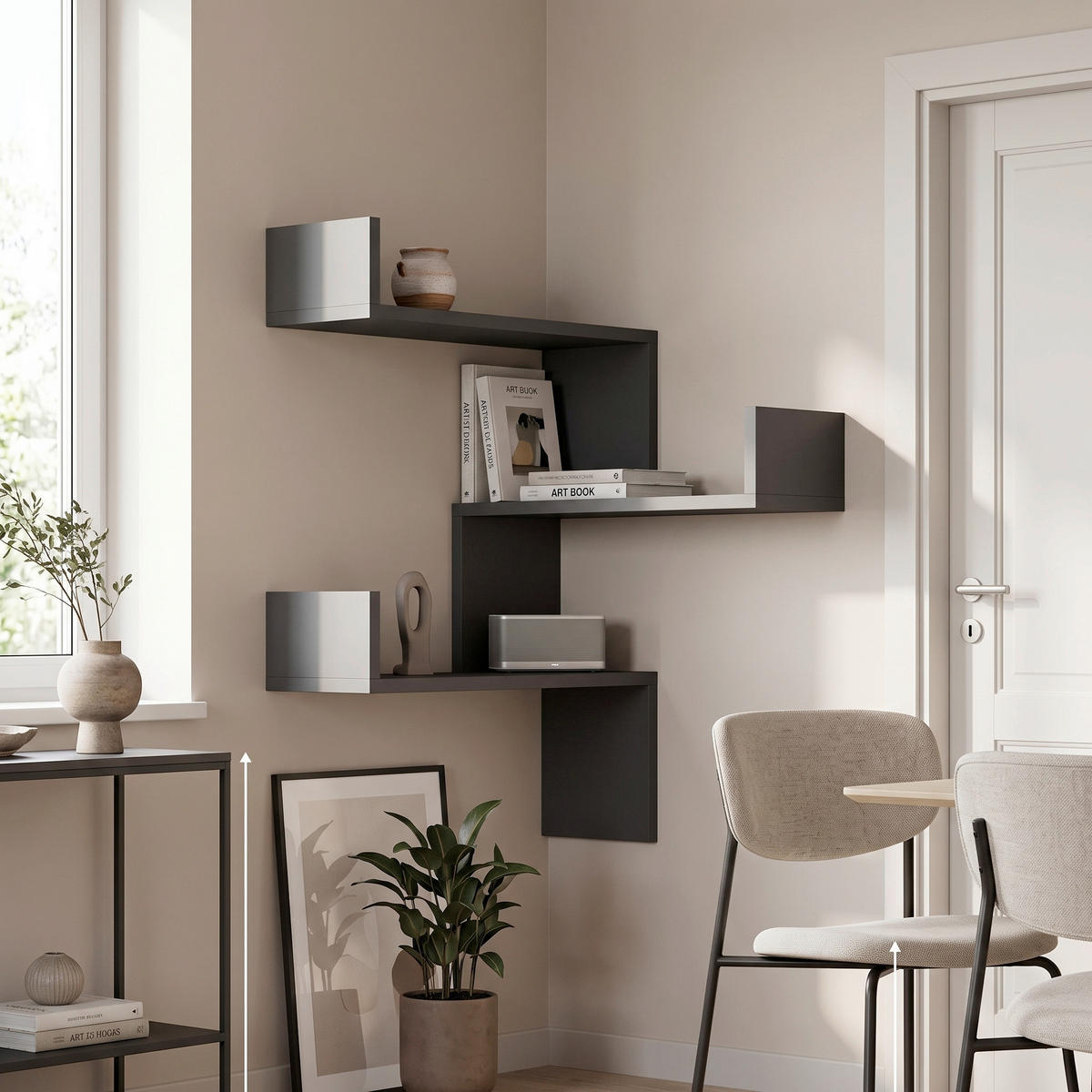 WANDREGAL 60/90/22 cm  - Anthrazit, Design, Holzwerkstoff (60/90/22cm) - Livetastic