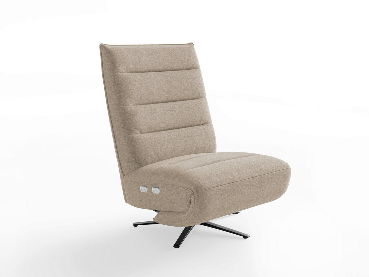 RELAXSESSEL Textil Taupe  - Taupe/Schwarz, Basics, Textil/Metall (80/109/98cm) - Sit & More